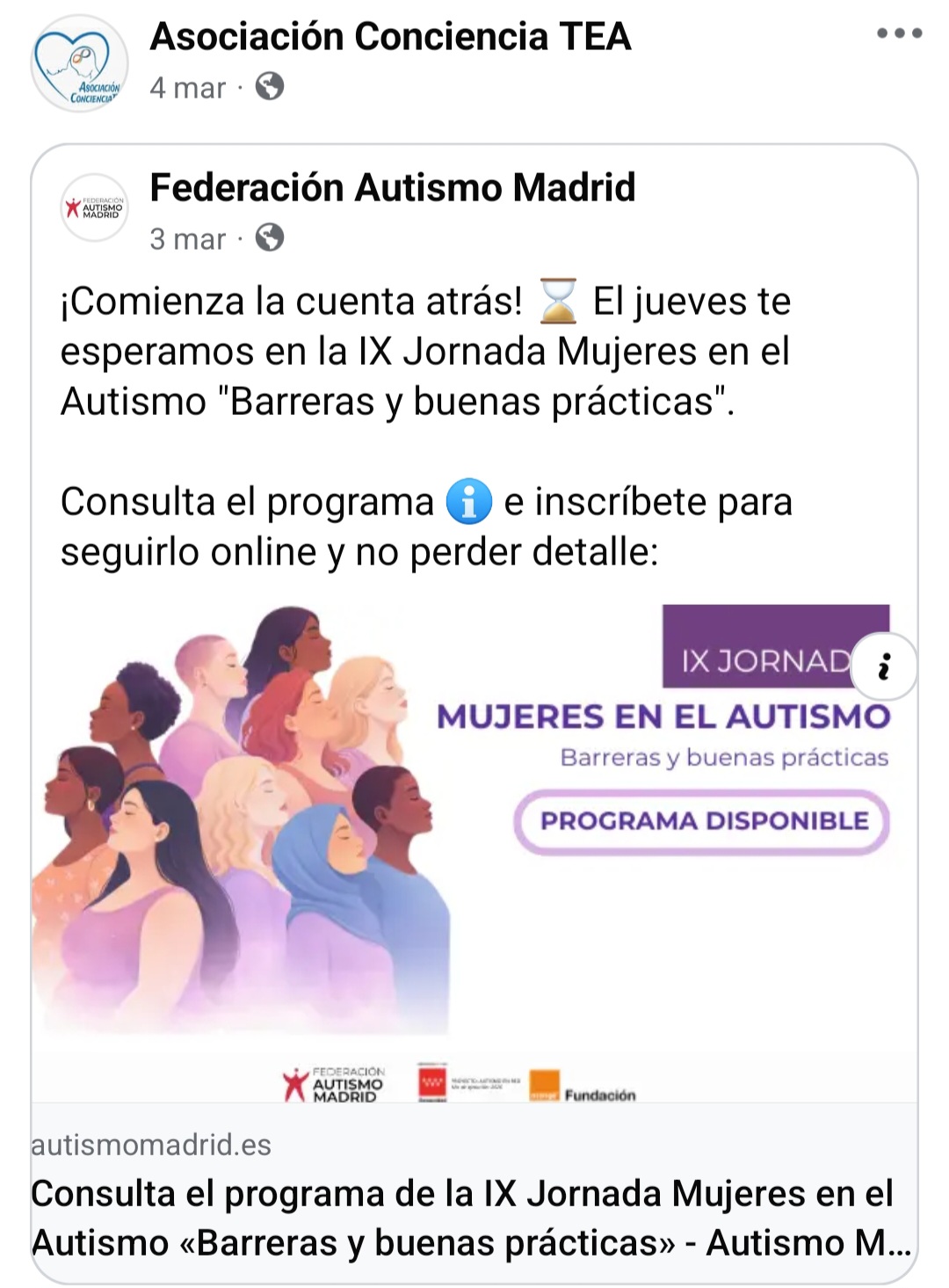 IX Jornnadas Mujer y Autismo 05-04-26